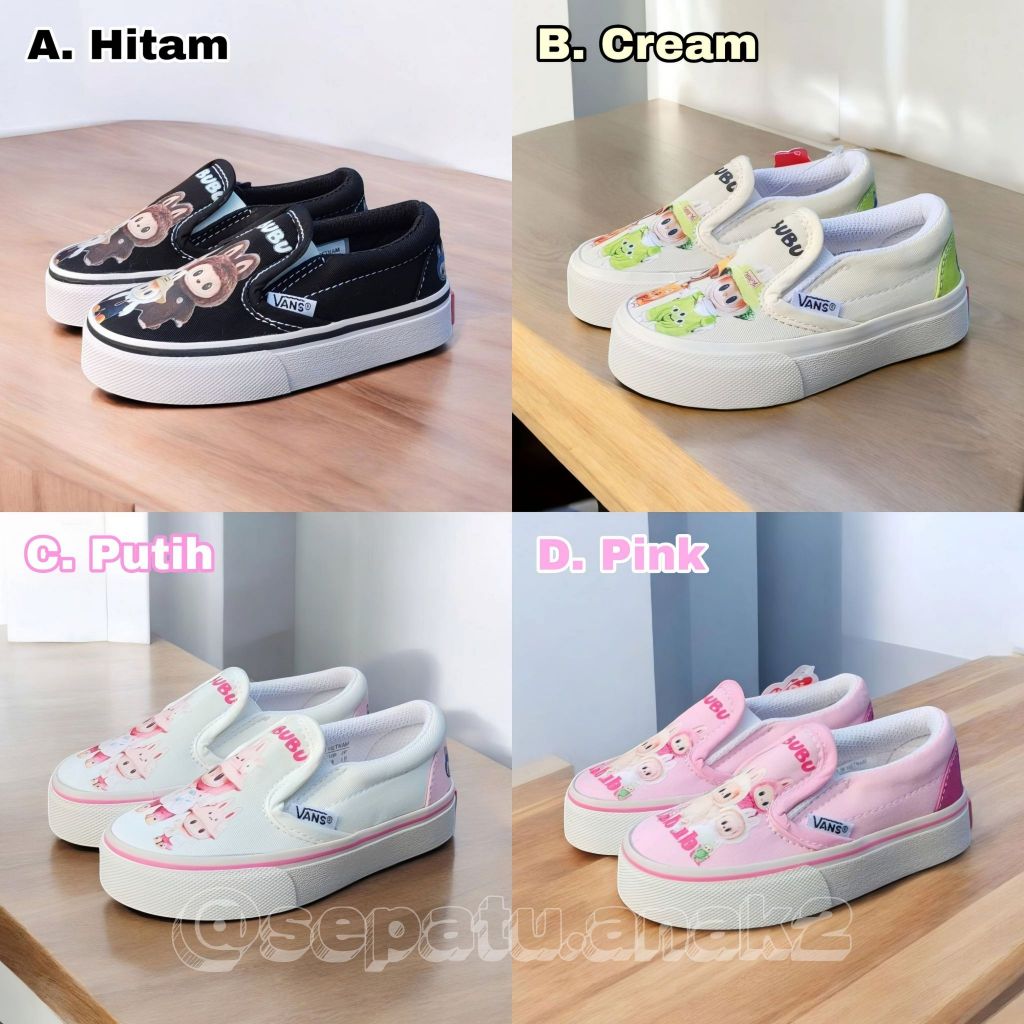 Vans SLIPON LABUBU CHILDRENS SHOES VANS BABY KIDS CHARACTER CHILDRENS SHOES