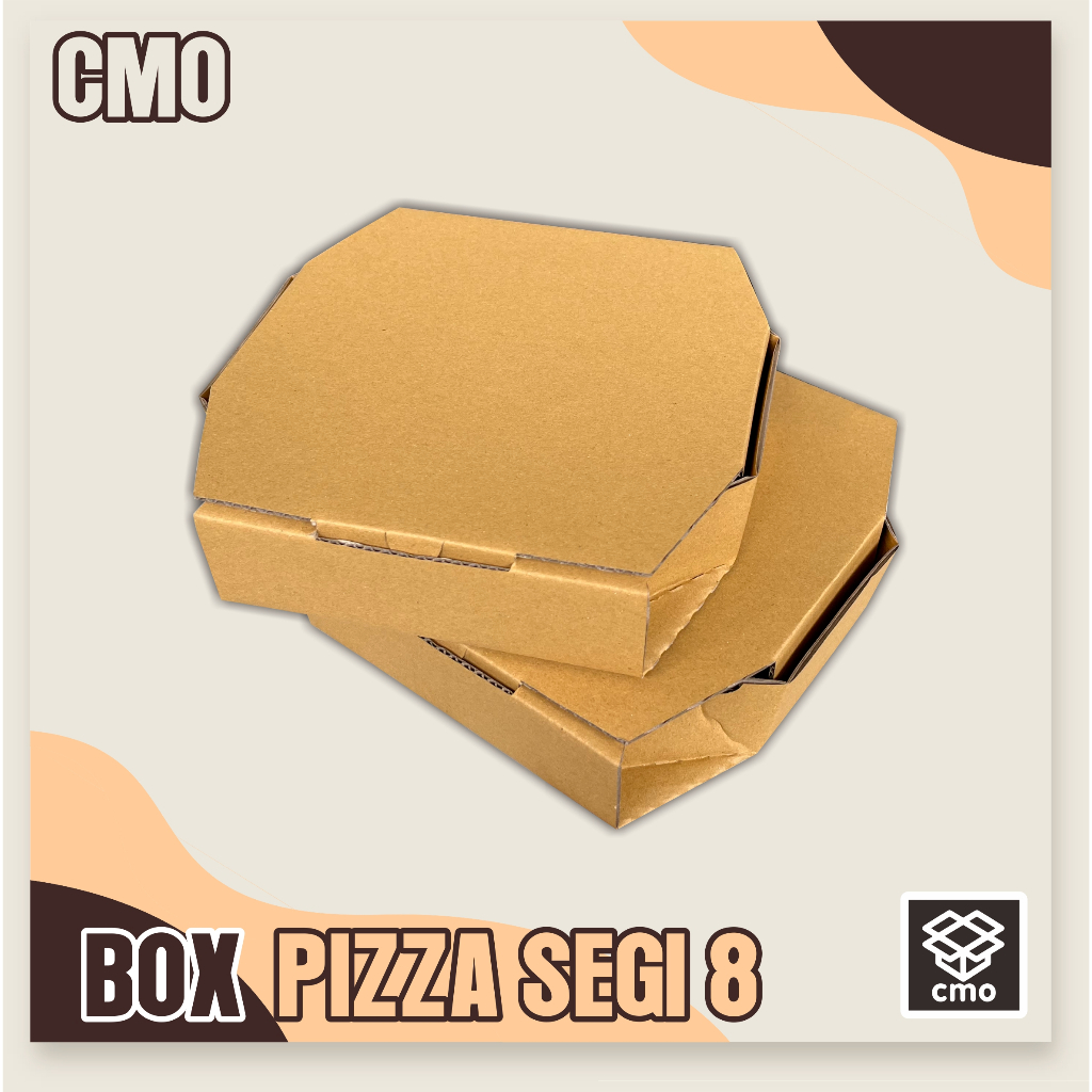 กล่องพิซซ่า 8 ด้าน 21x21x5 ซม. / PIZZA CARDBOARD / PIZZA BOX / PIZZA PACKAGING /