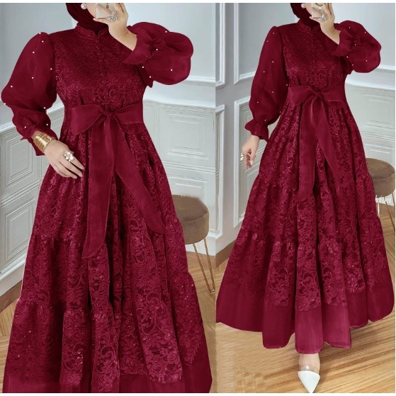 MAXI LALISA M/L/XL/2XL MUSLIM DRESS MAYUNG NICE WEDDING CLOTHES FIANCE SCHOOL UNIFORM LAMARAN SORA.014