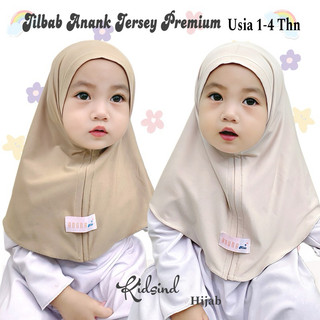 Kidsind - Jilbab Anak Malay Jersey Premium 1-4 Tahun | Hijab Malay Anak Jersey | Bergo Anak Jersey Premium