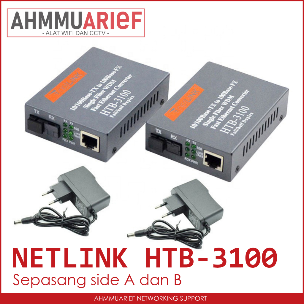 FIBER OPTIC NETLINK HTB 3100 CONVERTER MEDIA PAIR A AND B