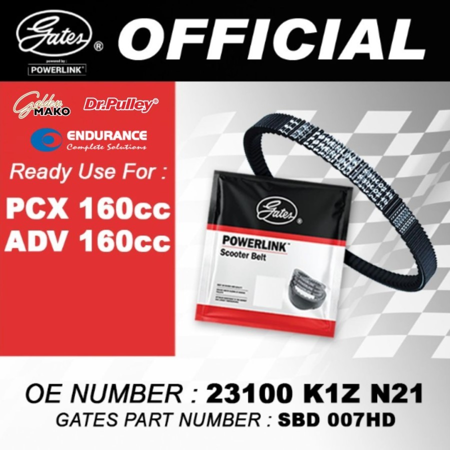 VAN BELT V BELT V-BELT GATES POWERLINK HONDA PCX 160 ADV 160 K1Z EPDM