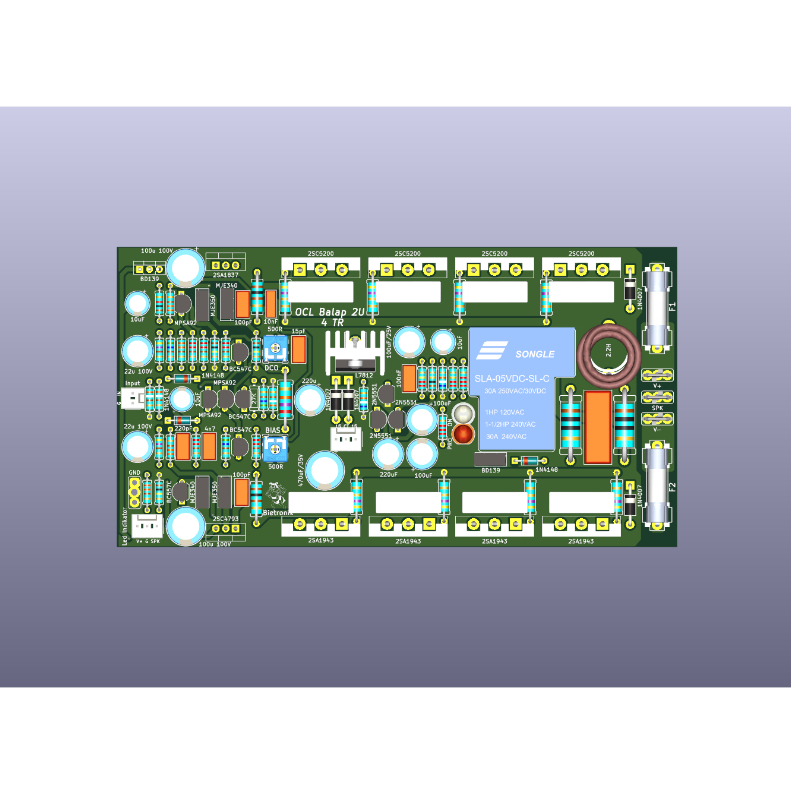 PCB OCL RACING Amp 2U พร้อม TR Final Double Layer - รูปที่ 2