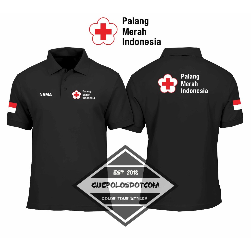 MERAH INDONESIAN RED CROSS PMI POLOSHIRT FREE NAME - อินโดนีเซีย Red Cross PMI เสื้อคอปกชื่อฟรี - เส