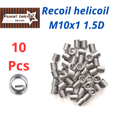 10 ชิ้น Recoil Helicoil M10x1 1.5D Recoil Helicoil Verbos เสียหายซ่อมด้าย