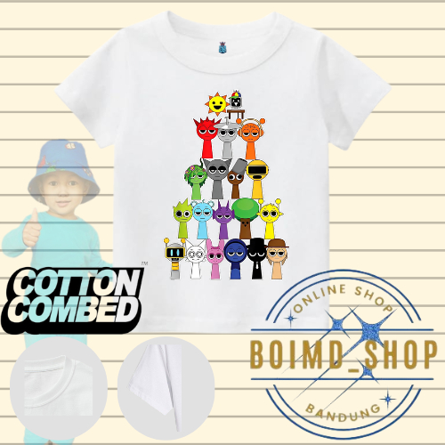 Incredibox Sprunki Collage เสื้อผ้าเด็ก เสื้อยืดอายุ 1-12 ปี