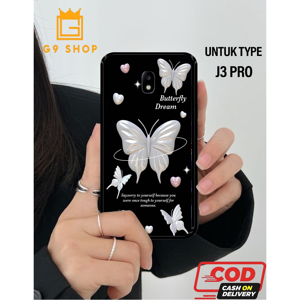 [gnine_case]เคส Samsung j3-case Glossy-Protective )cas(butterfly)softcase hp-case hp-casing hp-silik