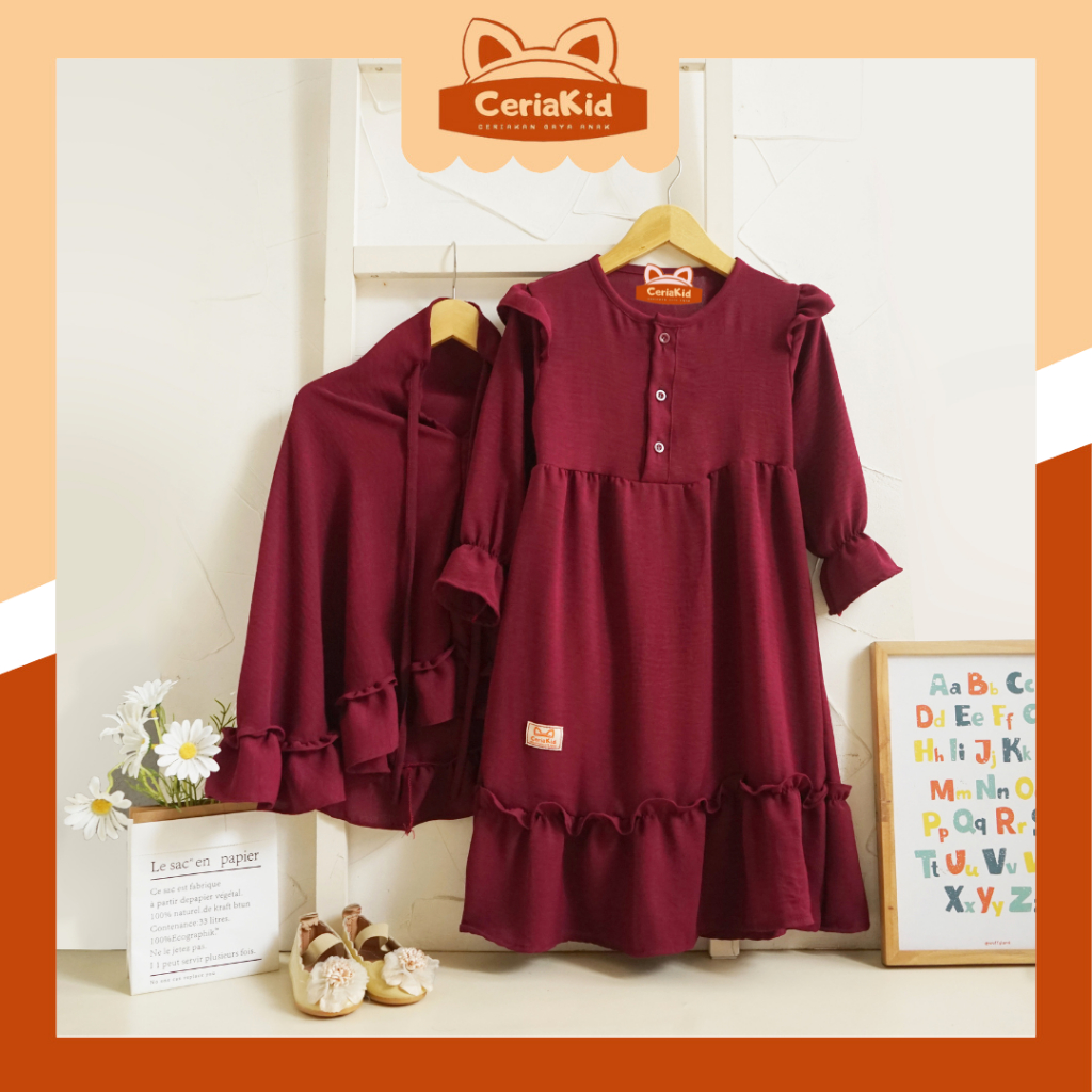 [ซีเรียคิด] เด็ก แกมมิส พลัส ฮิญาบ สําหรับ อีด 1 2 3 4 5 6 7 8 ปี