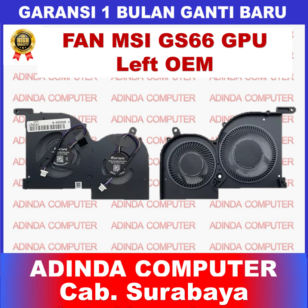 พัดลม MSI GS66 WS66 P66 Stealth 10SD 10SE 10SF 10SFS 10SGS 16V4 MS-16V1 MS-16V2 MS-16V4 BS5005HS-U4Q