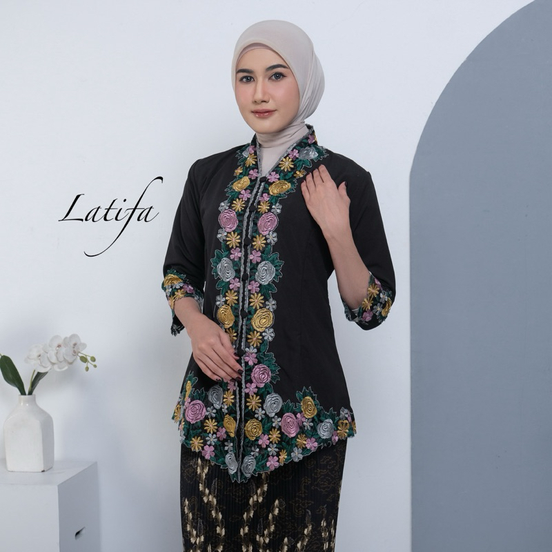 KATUN ปัก Encim Kebaya แขน 3/4 วัสดุผ้าฝ้ายไมโคร