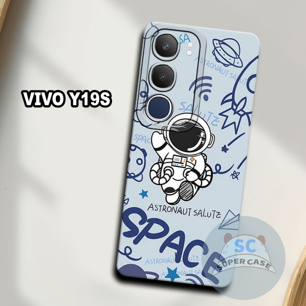 Q6 เคส HP ล่าสุดสําหรับ VIVO Y19S | ASTRONAUTS MOTIF| ปลอกยางยืดหยุ่น