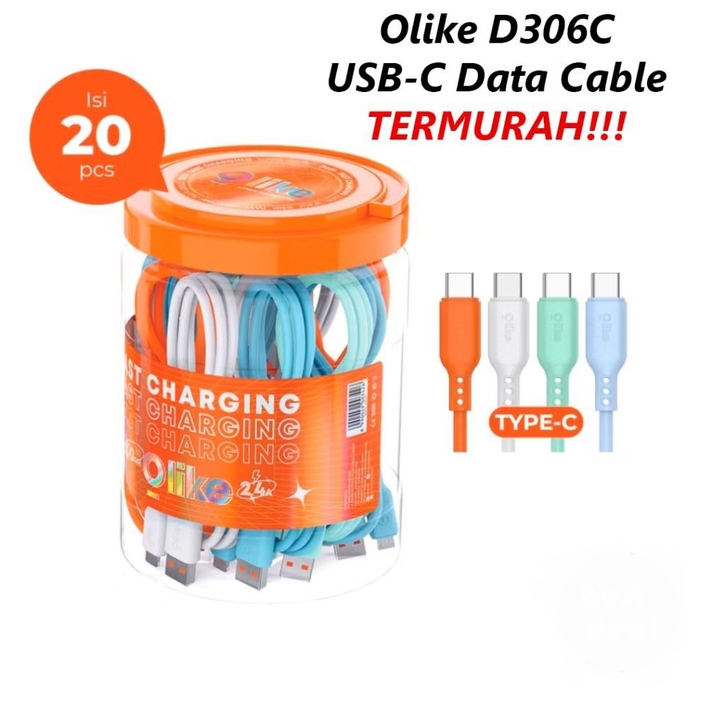 AL OlyIKE Data Charger Cable D306 D306C Usb Type-C (1 กระปุก บรรจุ 20 ชิ้น)
