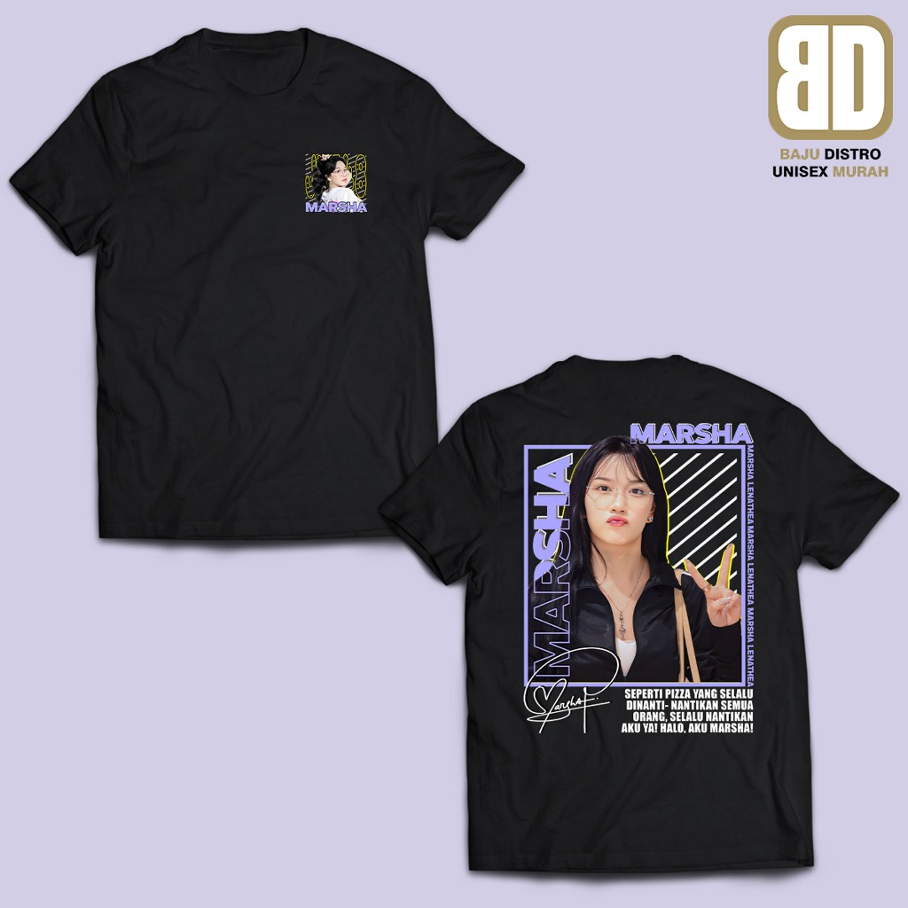 KATUN MARSHA JKT48 SIGNATURE Oshi Member JKT48 ผู้ใหญ่ Unisex Tops สําหรับผู้ชาย/ผู้หญิงผ้าฝ้าย
