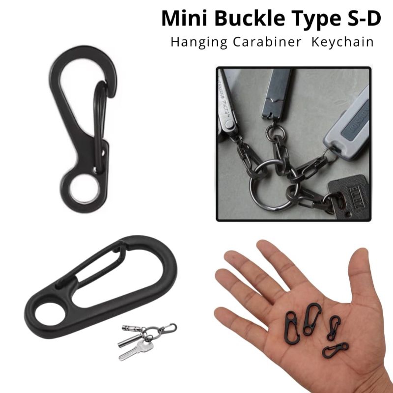 GANTUNGAN Mini carabiner พวงกุญแจหัวเข็มขัดกุญแจ carabiner อุปกรณ์เสริมพวงกุญแจเชือก