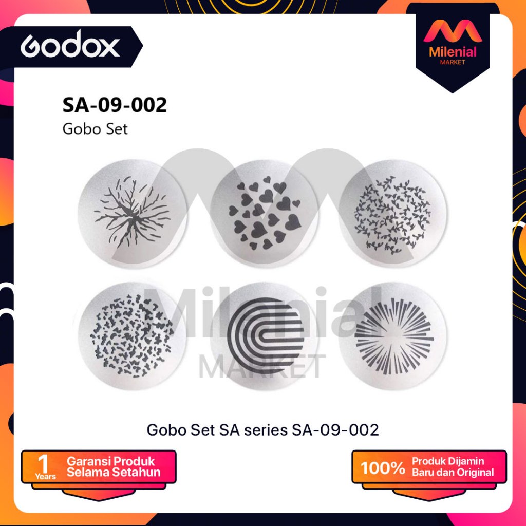 Godox SA-09 002 Gobo ชุดสําหรับไฟ LED เน้น