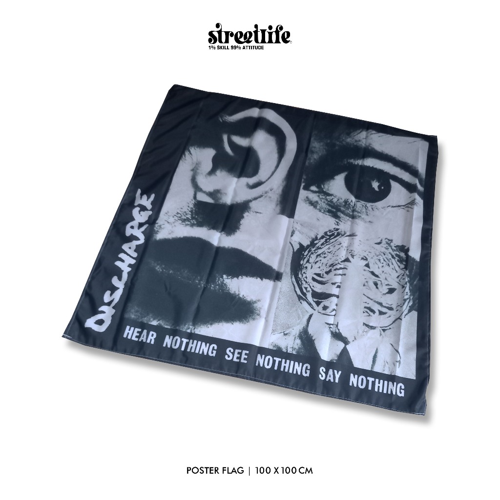 Hiasan DINDING DISCHARGE FLAG / DISCHARGE POSTER FLAG / MUSIC FLAG / WALL DECORATION / FLAG / DISCHA