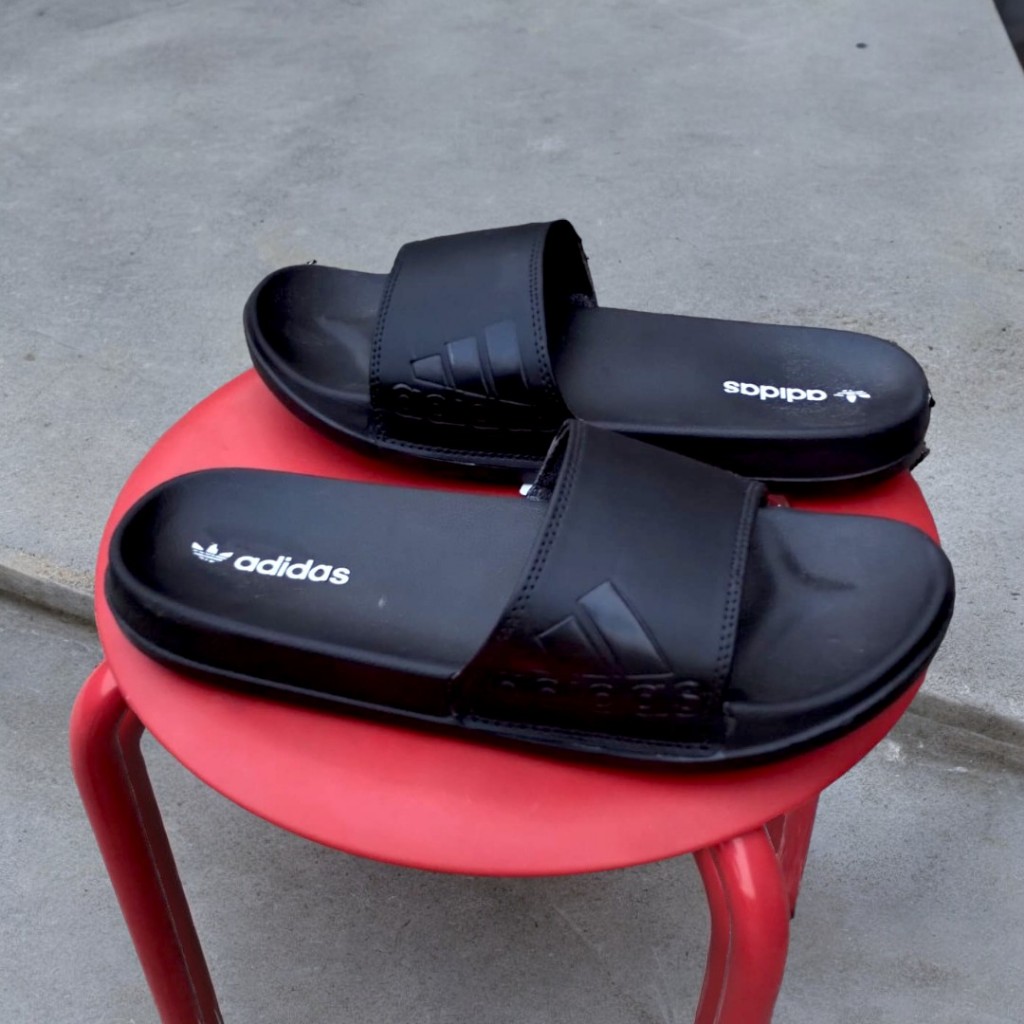 Hitam Id Sport Fashion - รองเท้าแตะขนาดใหญ่ 46 47 48 49 50 รองเท้าแตะจัมโบ้ผู้ชายผู้หญิง 44-49 สีดําเต็ม adidas