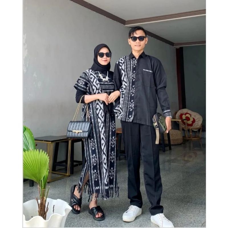 KEMEJA WOVEN COUPLE - EID COUPLE - WEDDING COUPLE - WOVEN SHIRT - WOVEN DRESS
