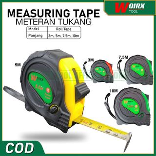 WOIRX TOOL Meteran 3 5 7.5 10 Meter Meteran Bangunan Roll Karet Murah Pengukur