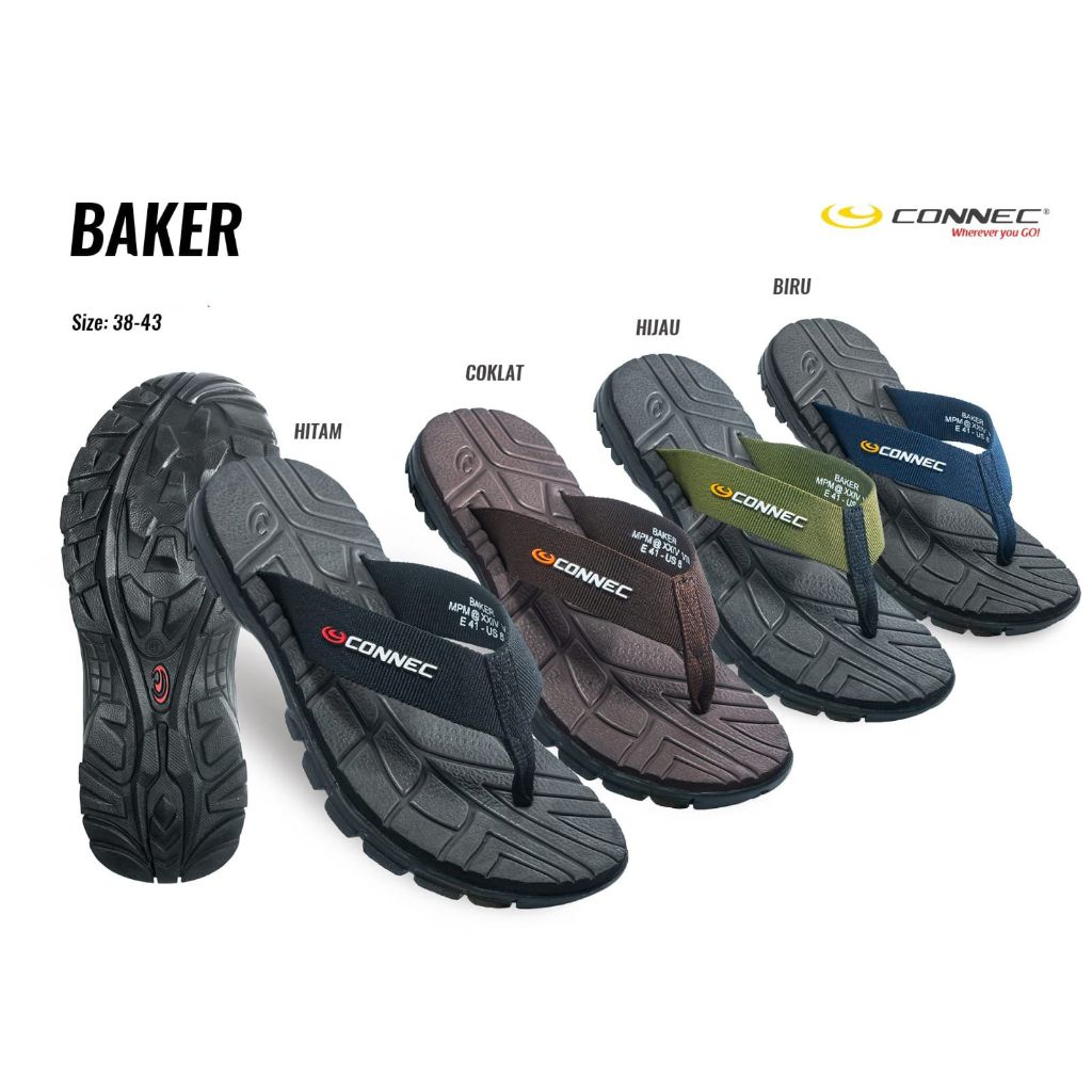 รองเท้าแตะผู้ชาย Connec รุ่น Baker รองเท้าแตะ Connec สําหรับผู้ชาย