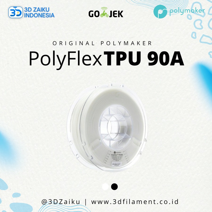 Original PolyMaker PolyFlex TPU 90A 3D เครื่องพิมพ์เส้นใยยืดหยุ่น