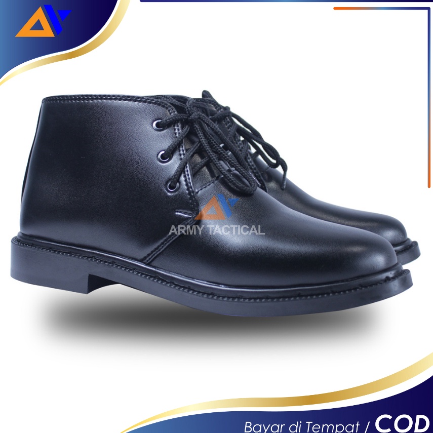 เหมาะสําหรับผู้ชาย Dof TNI ทํางาน PDH บริการรองเท้า Paskibraka Security Guard Security ผู้ชายสีดํา O