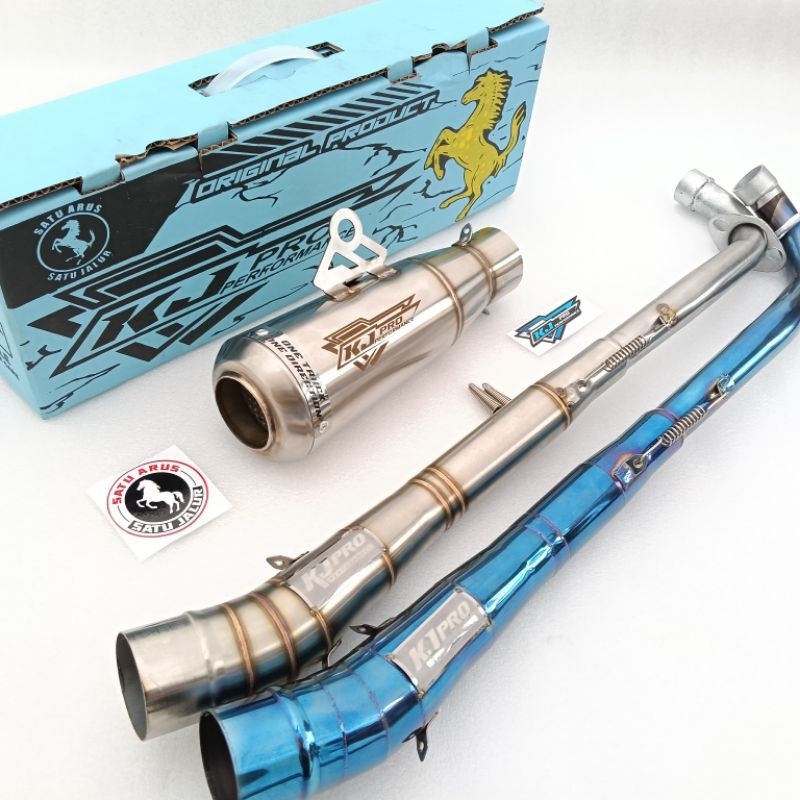 ท่อไอเสีย Kj Pro Racing ดั้งเดิมพร้อมเสียงฟรี, GAHAR Full System, Jupiter Z/Z1 Supra 100/110/125 Veg