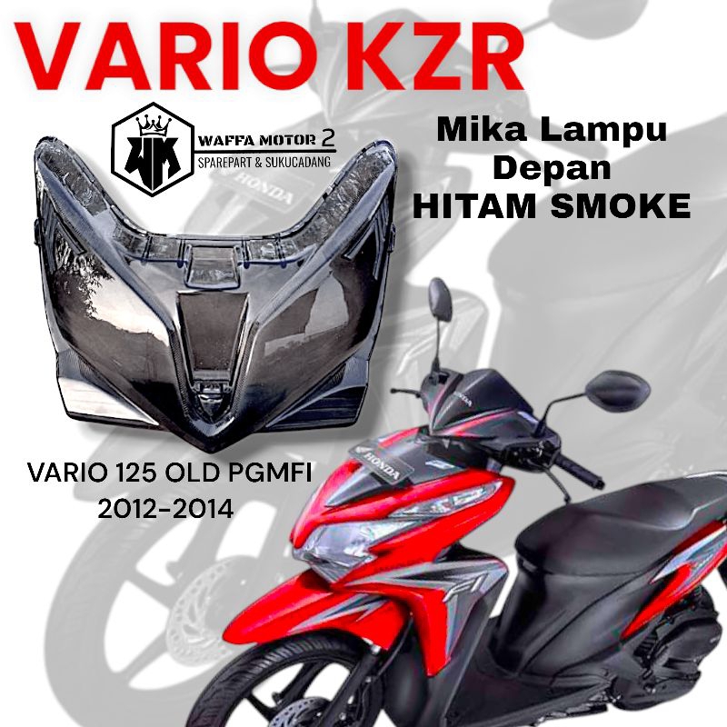 Hitam Mika WINDSHIELD FRONT LAMP VARIO 125 OLD PGMFI KZR 2012-2014 COSTUM BLACK SMOKE