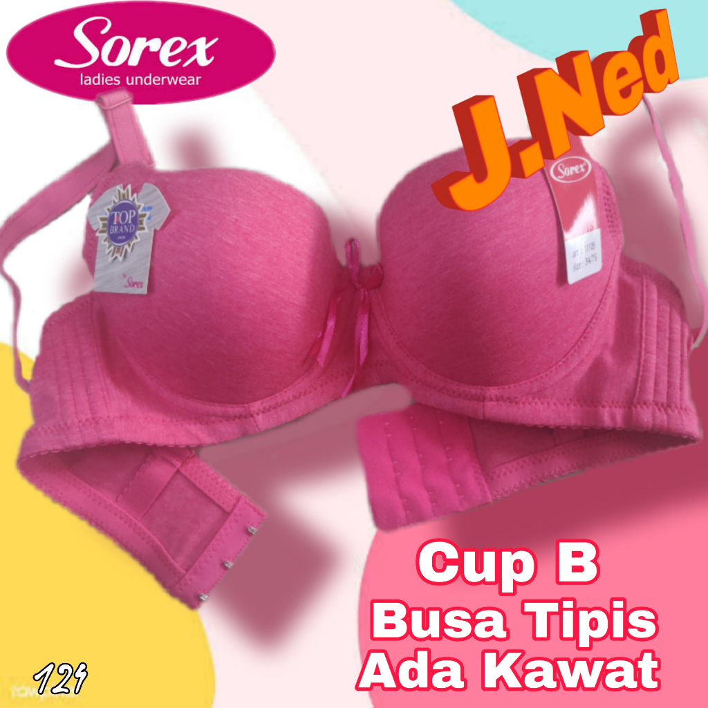 J124 Sorex Bra สําหรับผู้หญิงผู้ใหญ่ Underwire Cup B สามตะขอ ไซส์ 34-42