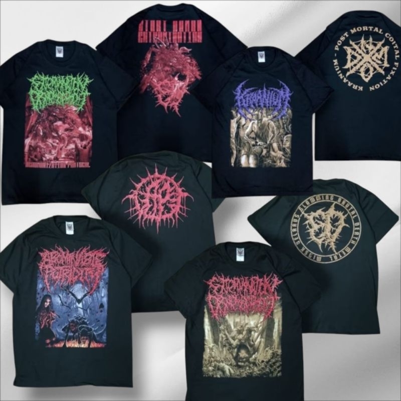 เสื้อยืด DEATH OUTER BAND สีดํา METAL [3] | ดับ, vulvecomy, abominable, kombium, เนื้อกิน, Defed, En