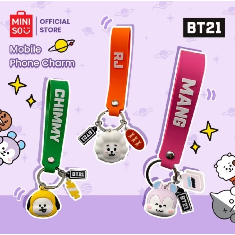 สายห้อยโทรศัพท์ 3D BT21 x Miniso