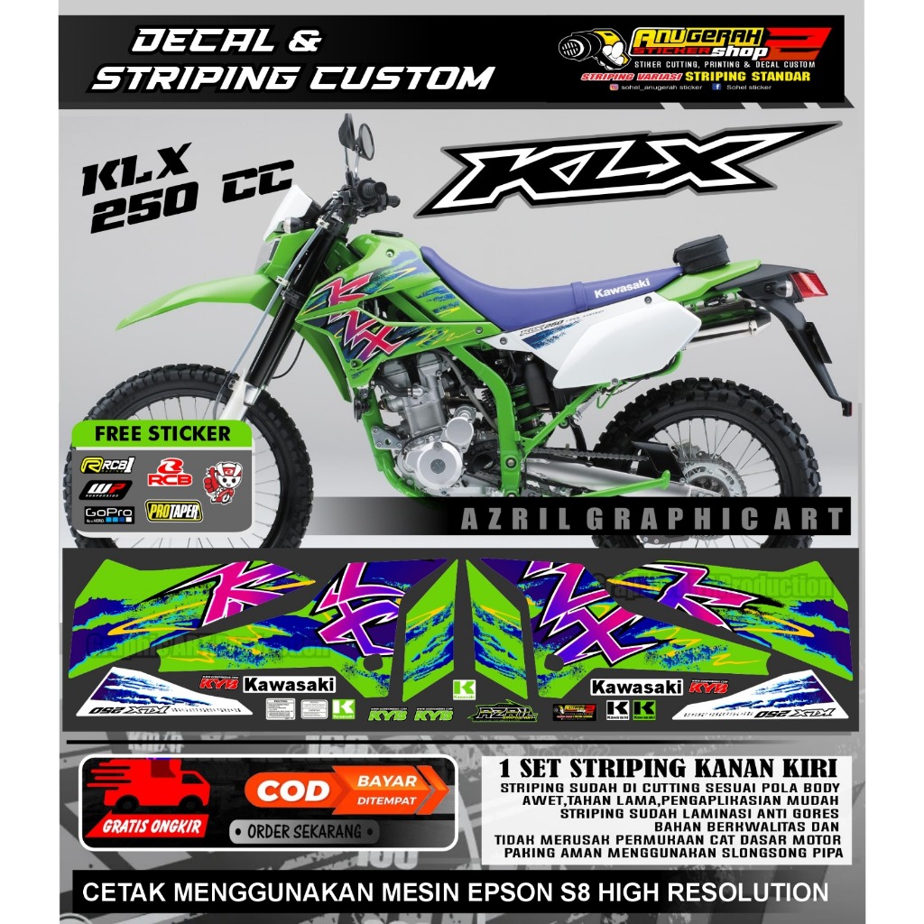 Kawasaki KLX 250 CC Striping