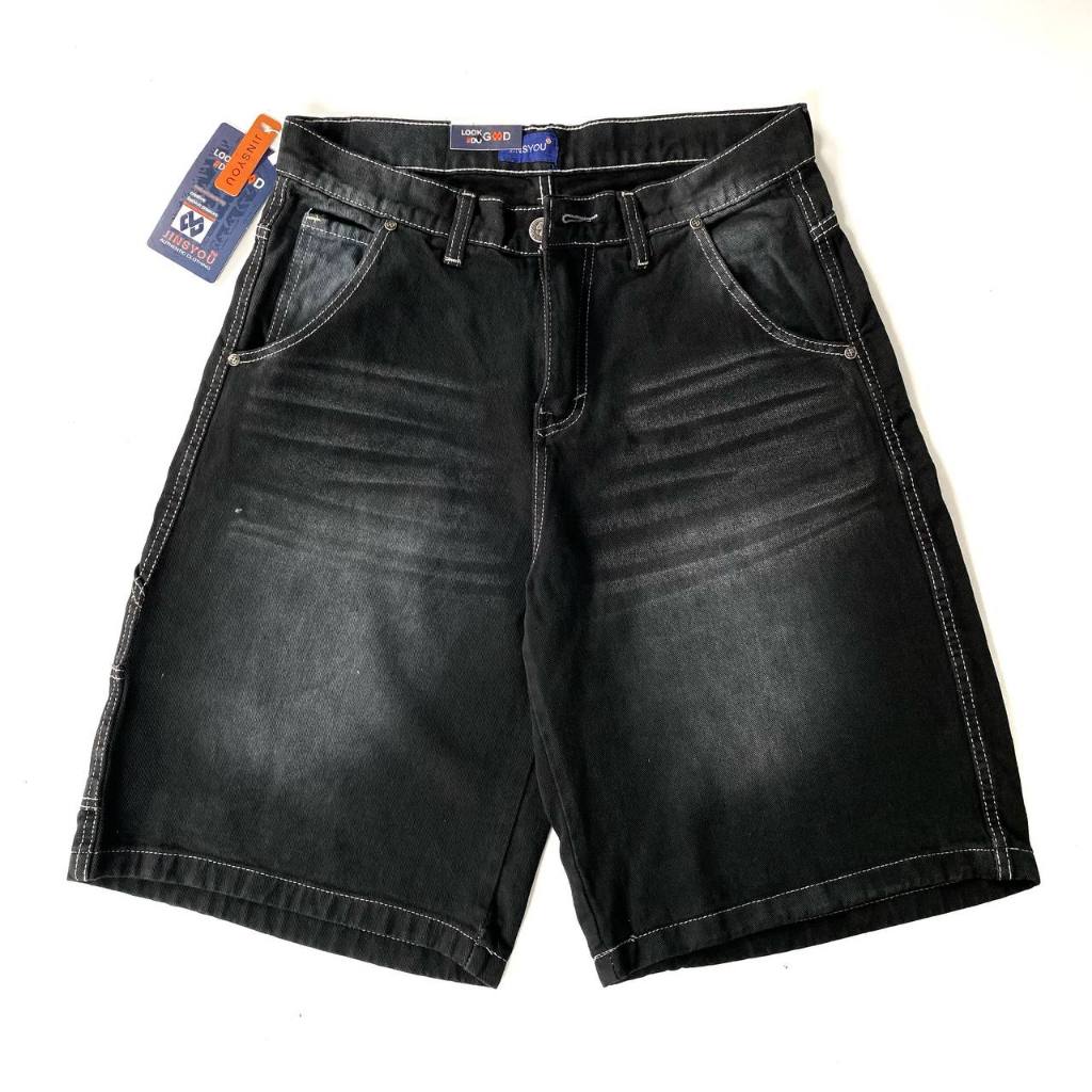 Jinsyou - FIX JORTS PANT Baggy Short Jeans for Boys Loose Spray