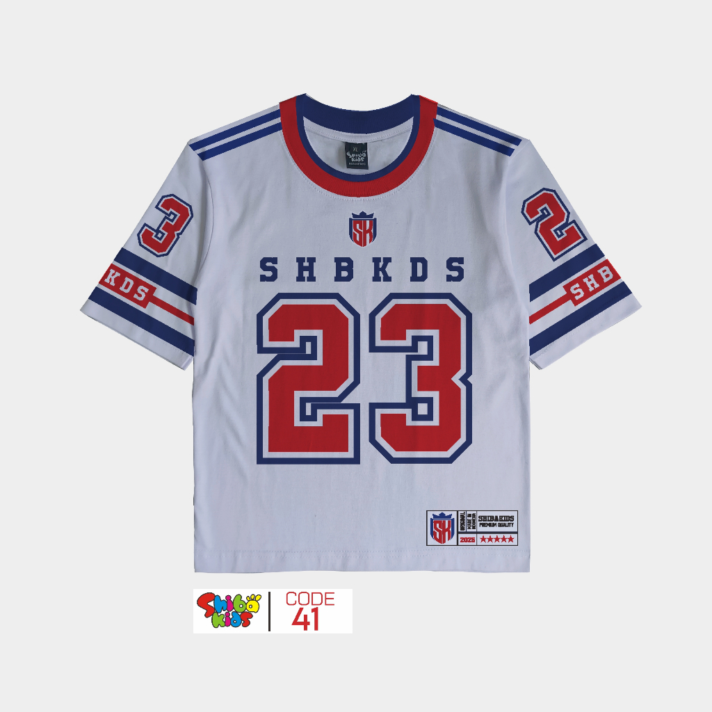 เสื้อยืดเด็กชาย Oversize Baseball / Rugby / NVL / 3-14 Years Shibakids C41