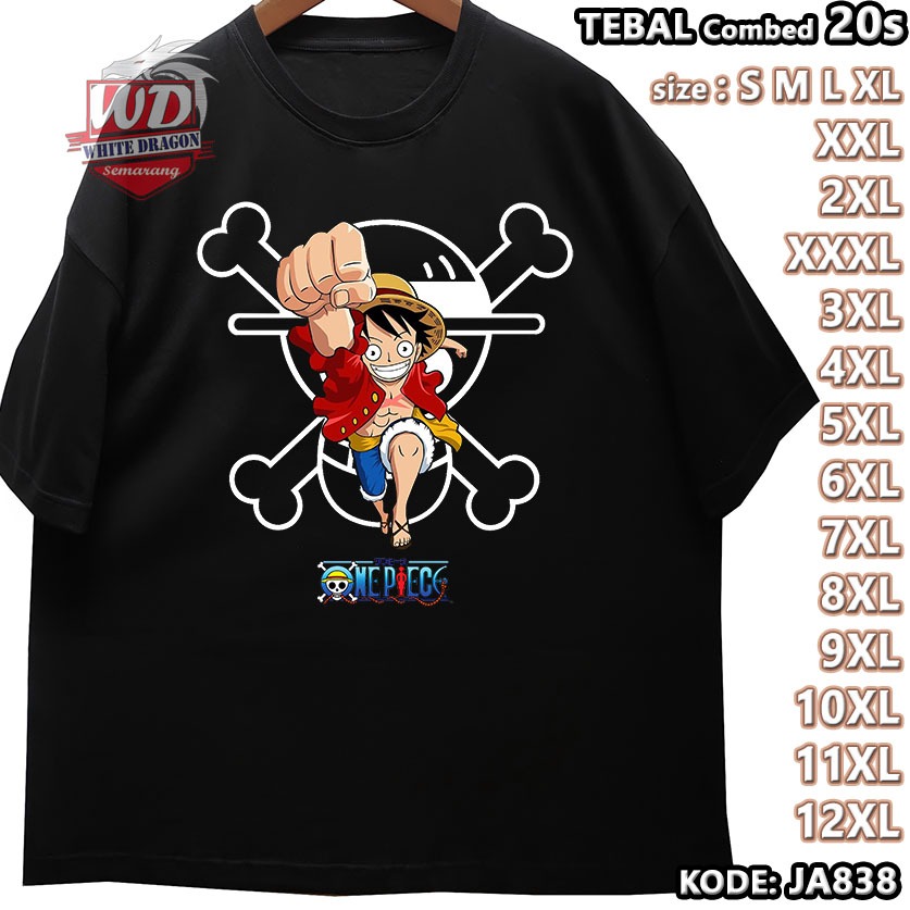 LUFFY ONE PIECE เสื้อยืดขนาดใหญ่รหัส JA838 JUMBO 2XL 3XL 4XL 5XL 6XL 7XL 8XL 9XL 10XL 11XL 12XL