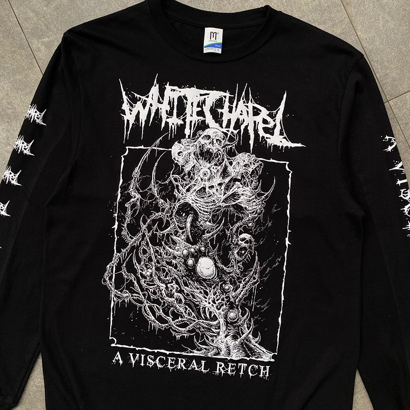 Katun A VISCERAL RETCH LONG SLEEVED T-SHIRT - WHITECHAPEL | เสื้อยืดวงดนตรีระดับพรีเมียม | เสื้อยืด Buildup | เสื้อยืดผ้าฝ้าย