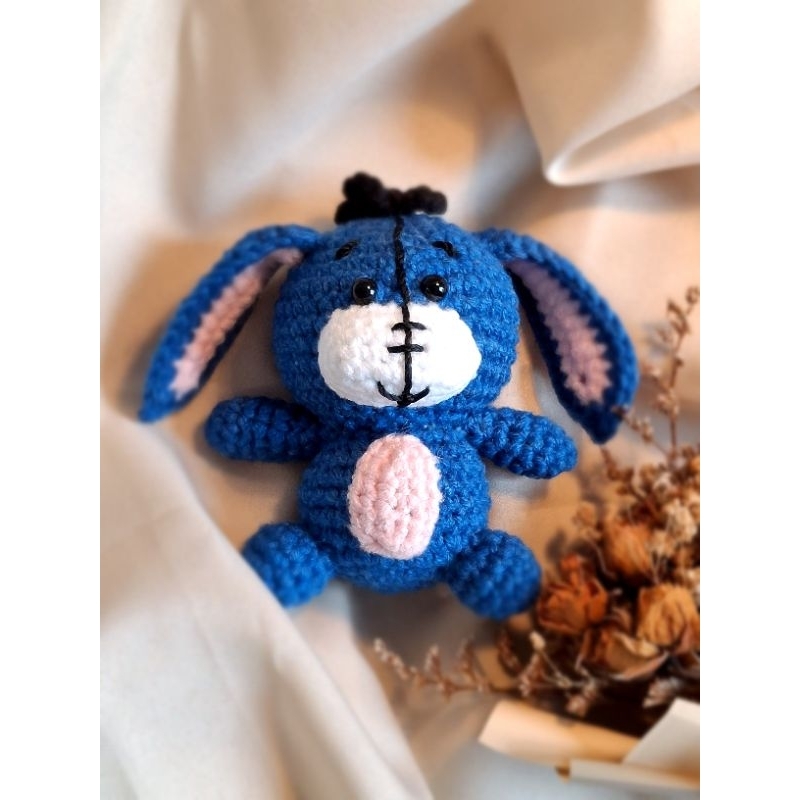 GANTUNGAN Eeyore Amigrumi Bag Charm Key Chain ไม้แขวนเสื้อกระเป๋าตุ๊กตาน่ารัก
