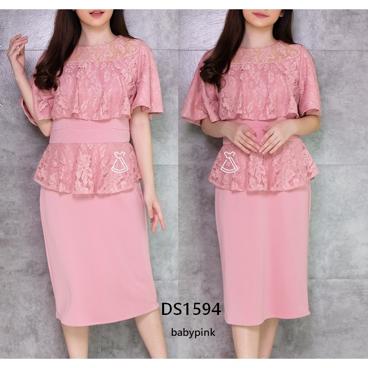 SEOLUX - DS1594 Midi Party Lace Dress