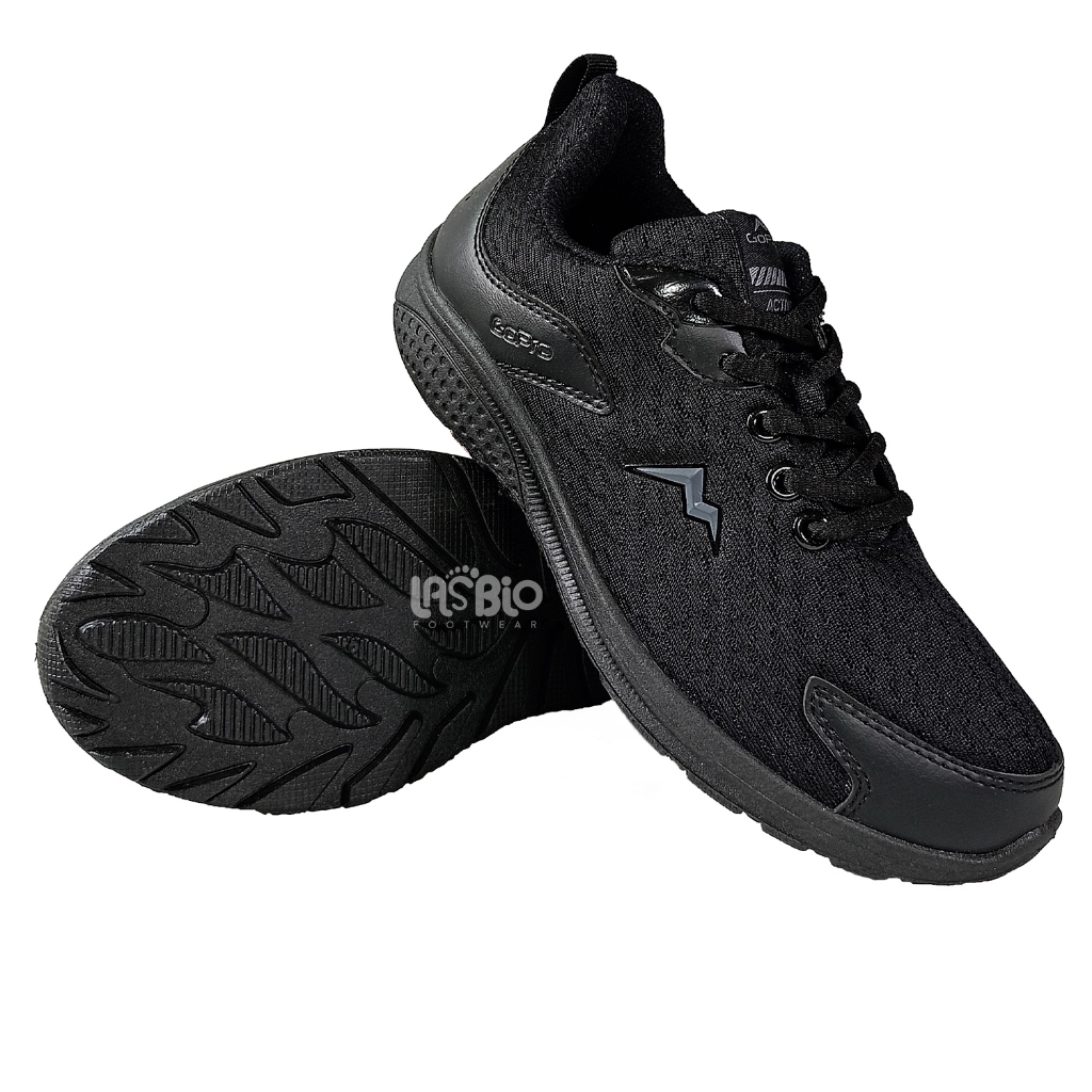 GoPro CR7-Teen Black Plain Lace-Up School Shoes สําหรับวัยรุ่น