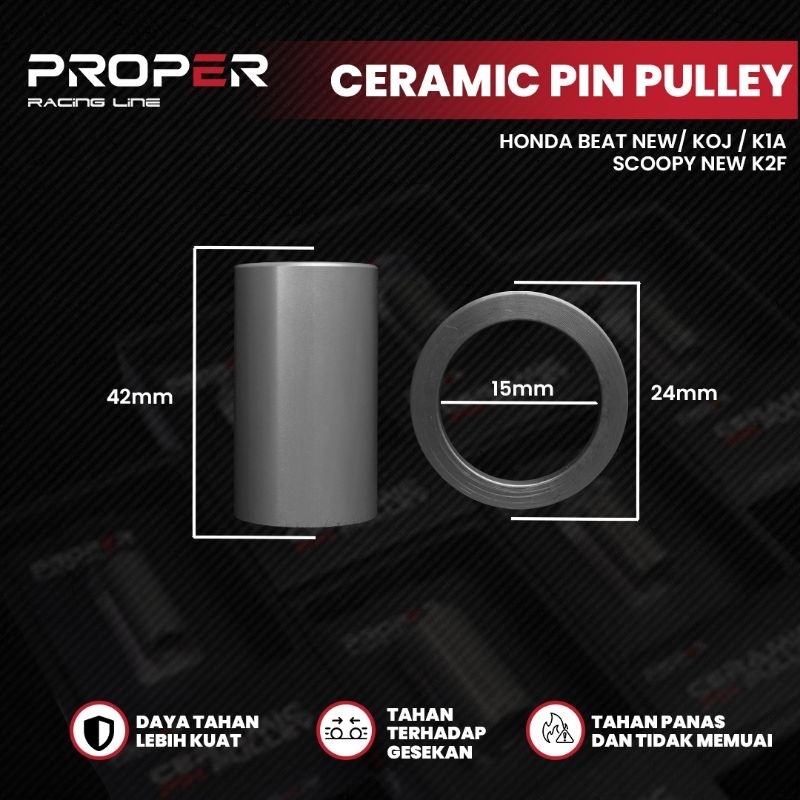 PIN PULLEY CERAMIC BEAT NEW / DELUXE NEW / SCOOPY NEW / GENIO KOJ K1A BOSHINING CVT PROPER RACING LI