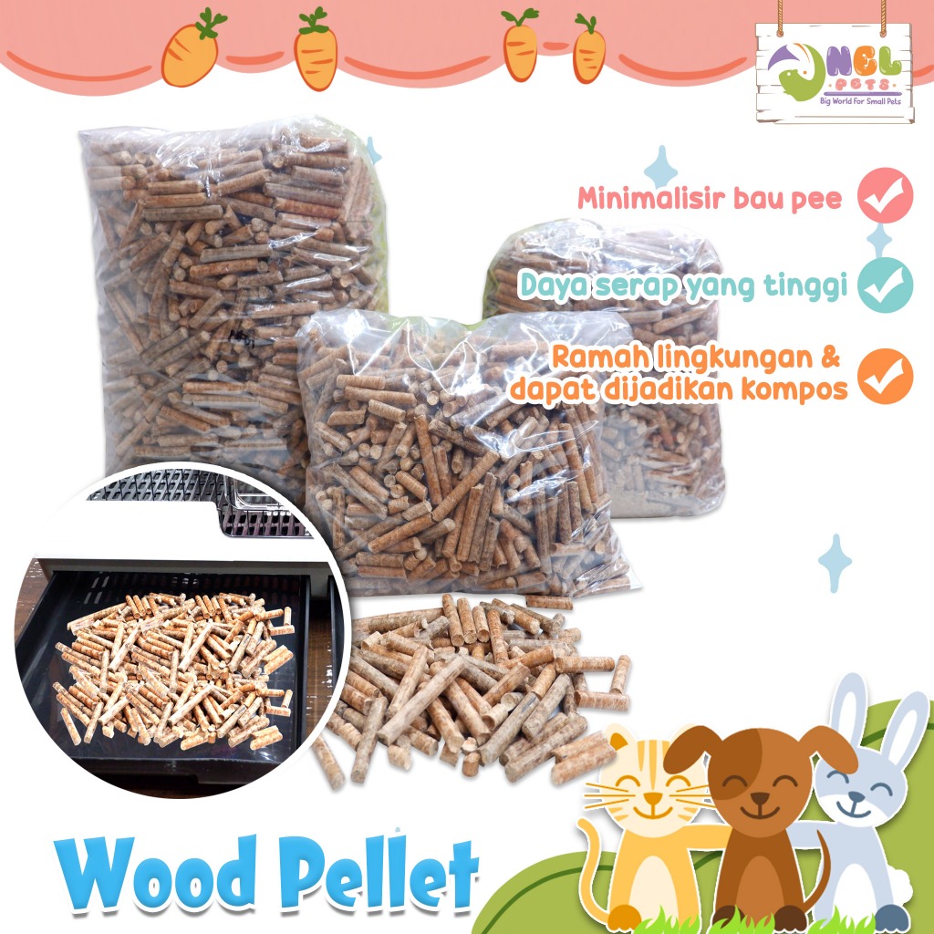 REPACK 10kg WOOD PELLET WOOD ดูดซับฉี่ในแมว กระต่าย/ผ้าปูที่นอนกระต่าย