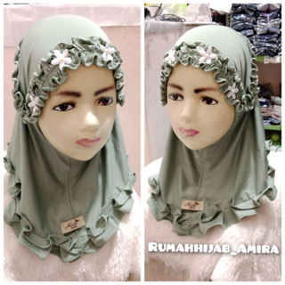 ฮิญาบเด็ก เสื้อพรีเมี่ยม จัสมิน ฮิญาบเด็กย่น 3 ปี