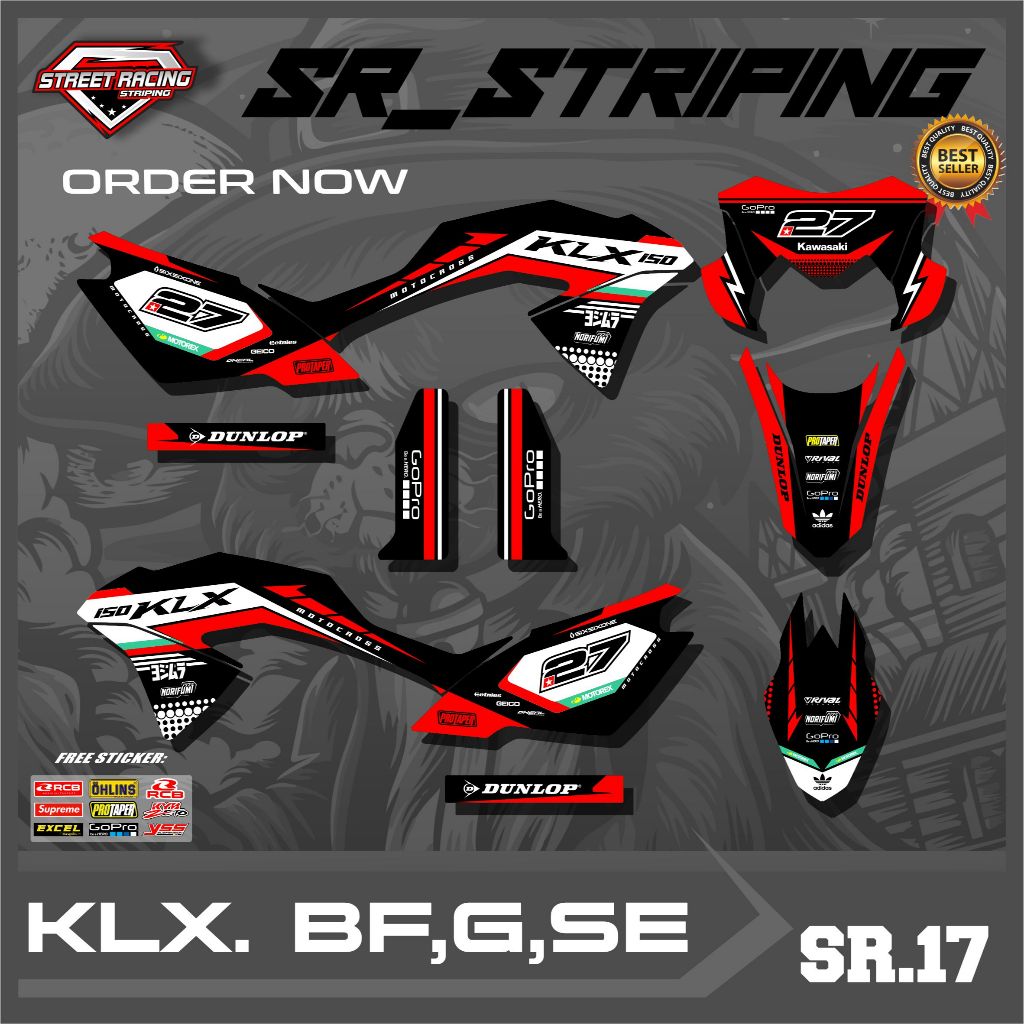 KLX BF/G/SE Striping SemiFull Variation - Kawasaki KLX BF/G/SE Motorcycle Variation Stickers Cool Ra