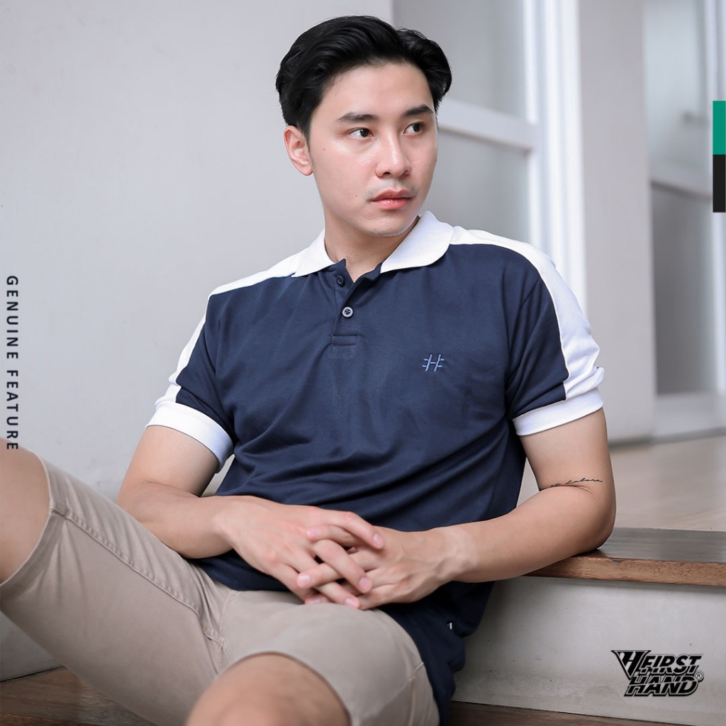 เสื้อโปโลผู้ชาย Naval Navy มือหนึ่ง