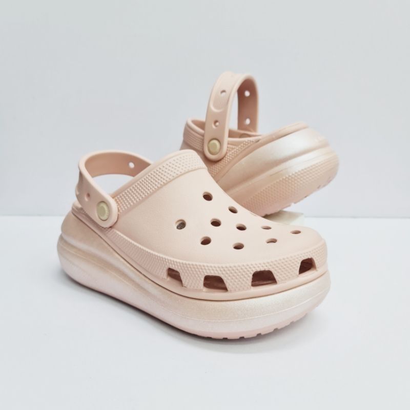 Crocs CRUSH CLOG SHIMMER/CROCS CRUSH CLOG/SANDALS ผู้หญิง/รองเท้าแตะจระเข้