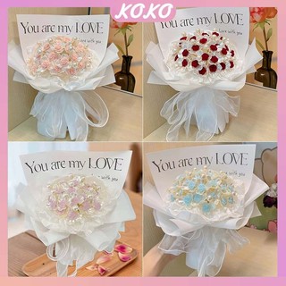 [Ada LED / Tidak LED] Buket Mawar Yang Tidak Pernah Layu Paket Bahan DIY Buatan Tangan Buket Imitasi Buatan Sendiri Berikan Pacar Anda Hadiah Hari Valentine Hadiah Ulang Tahun Hadiah Wisuda Hari Guru Hadiah Liburan