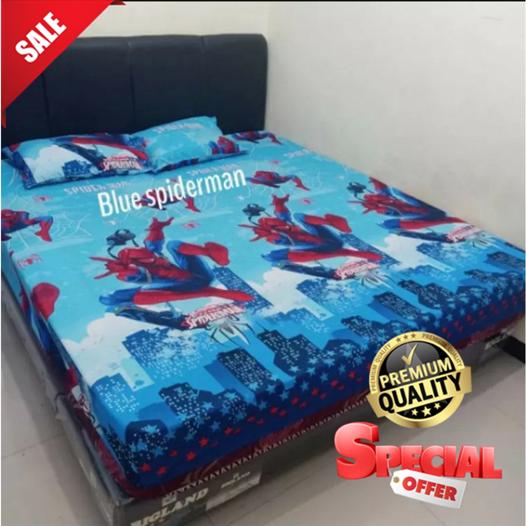 Spiderman MOTIF AESTETIC BED SHEETS ขนาด 120, 160, 180x200 RUBBER CORNER / FINE HOMEMADE BED SHEETS 