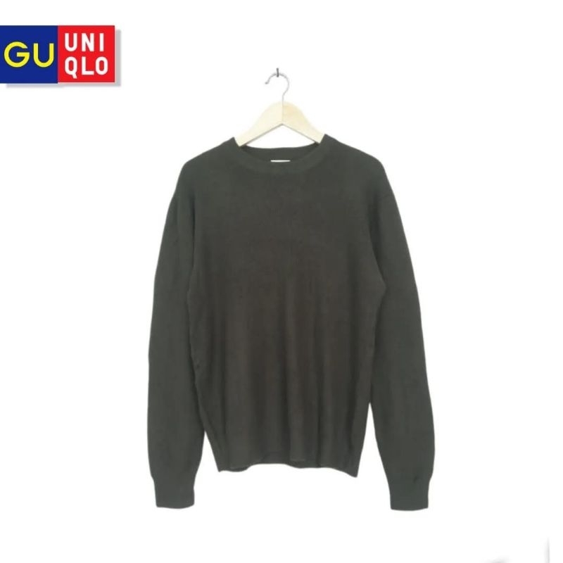 เสื้อสเวตเตอร์วาฟเฟิลขั้นพื้นฐาน Uniqlo Army Unisex (CODE: B58 - 31)