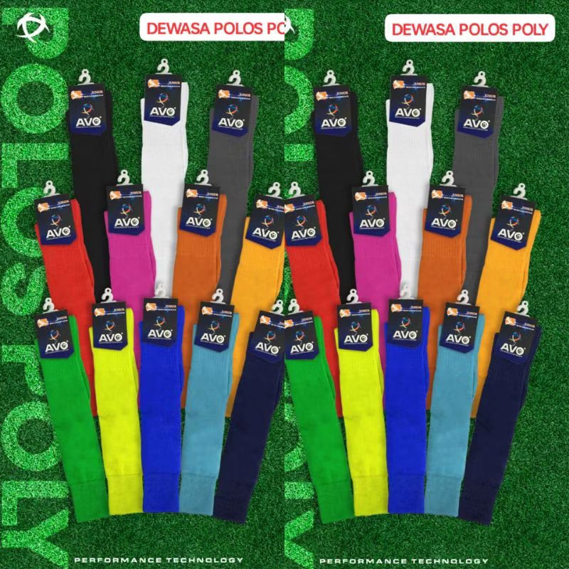 ORIGINAL Avo Plain Long Futsal Football Socks Avo Plain Poly Football Socks