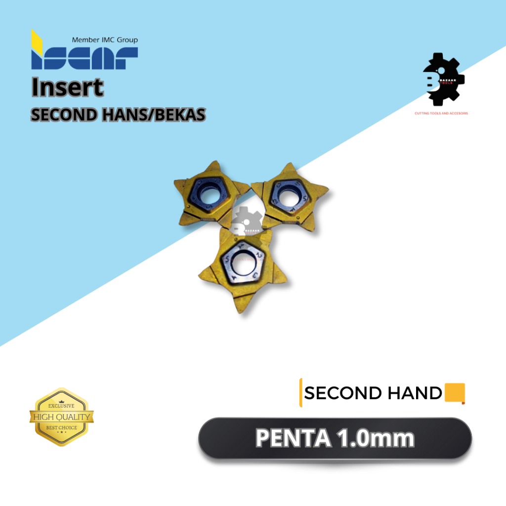 INSERT PENTA 1.0 SECOND HAND / USED Carbide ใช้วัสดุแข็งเหมาะสําหรับการใช้งาน